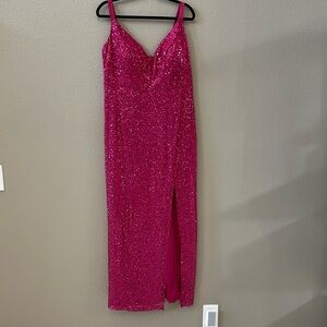Amore Bella sequin dress gown size 1X Barbie pink